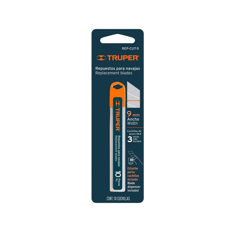 REPUESTO PARA CUCHILLA ARTESANO 9MM (10 PZAS) TRUPER 16962