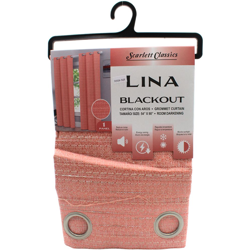 CORTINA PARA SALA BLACKOUT LINA 54 X 90 ROSA SCR-3533