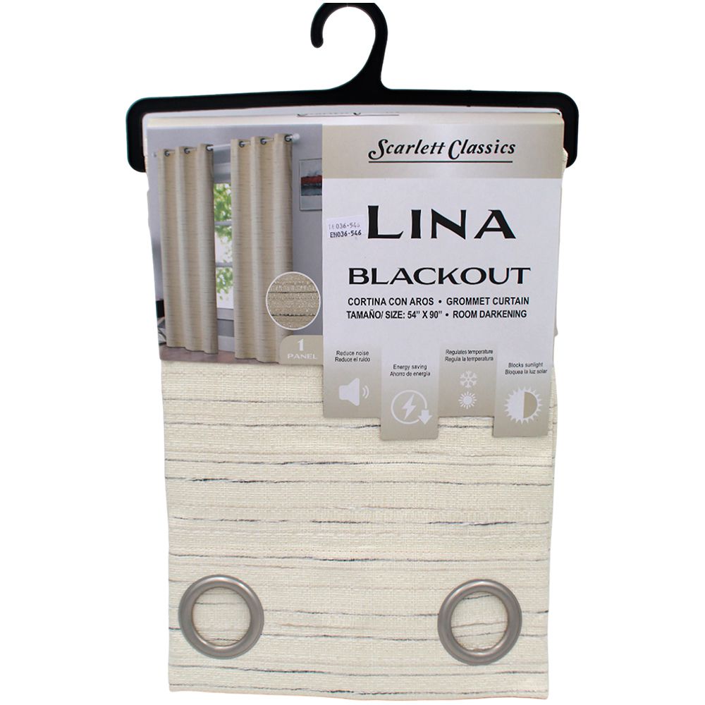CORTINA PARA SALA BLACKOUT LINA 54 X 90 BEIGE SCR-3534