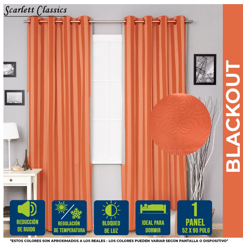 CORTINA PARA SALA BLACKOUT TINA 52 X 90 BLUSH SCR-8051