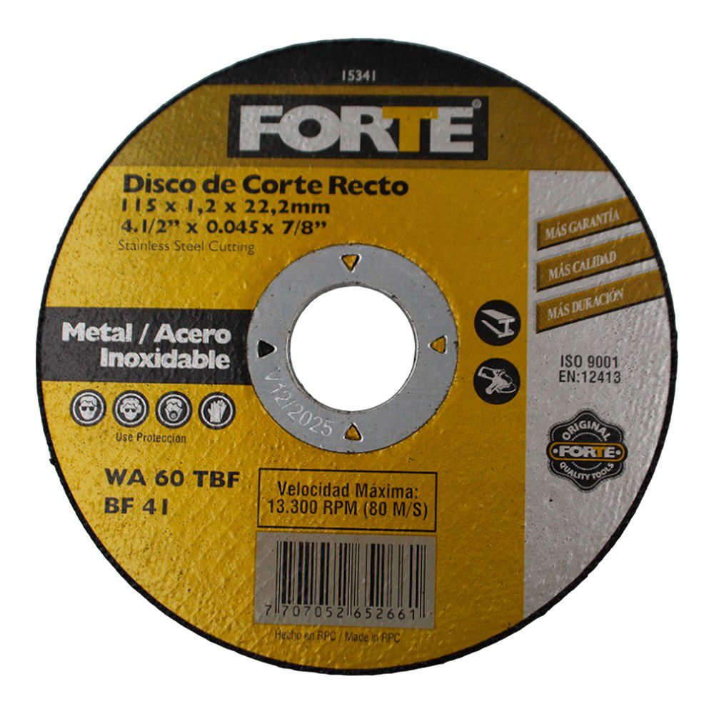DISCO FORTE P/MET. 1.2MM X 4 1/2 PULG 15341