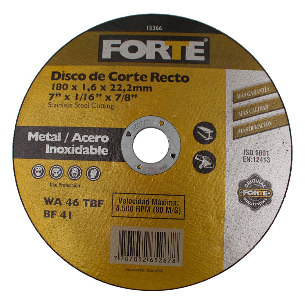 DISCO FORTE PARA MET. 1.6MM X 7 PULG 15366