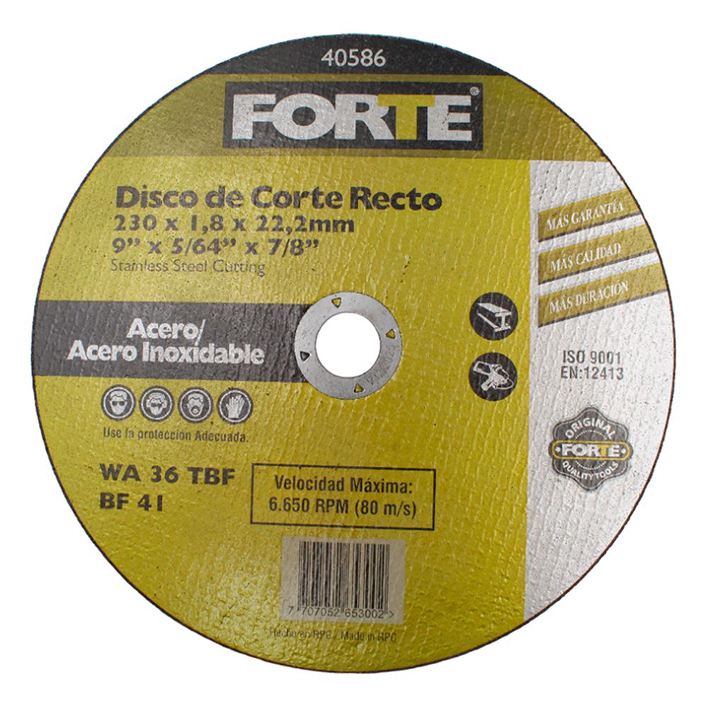 DISCO FORTE PARA MET. 1.8MM X 9 PULG 40586