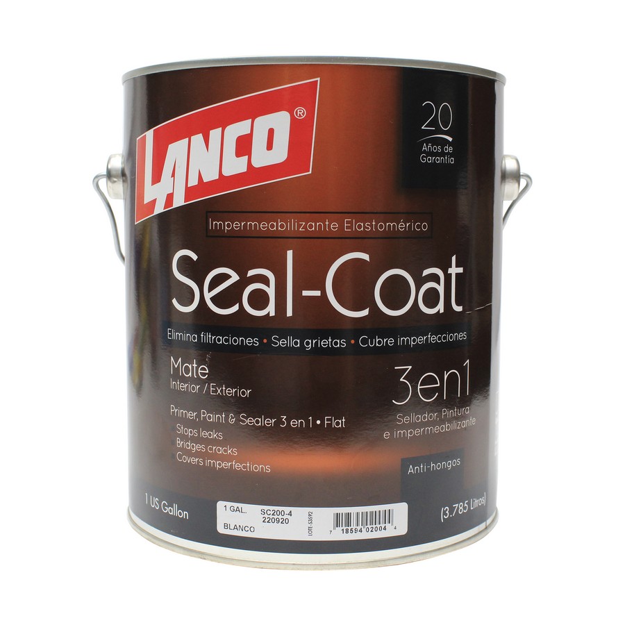 PINTURA ELASTOMERICA 3 EN 1 SEAL-COAT BLANCO GAL. LANCO SC 200-4