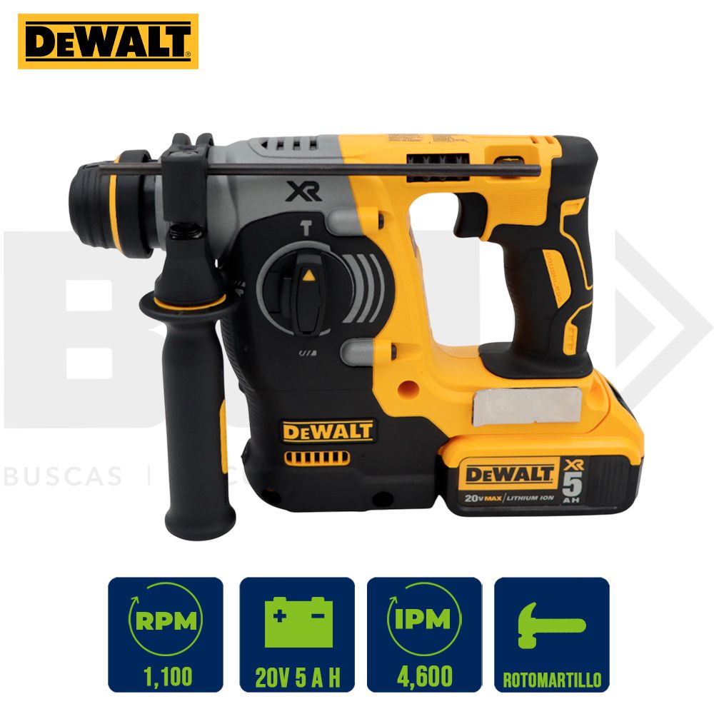 ROTOMARTILLO INAL. 1PLG. SDS 2.1J ESTUCHE + 2 BAT. 20V + CARG. DEWALT DCH273P2