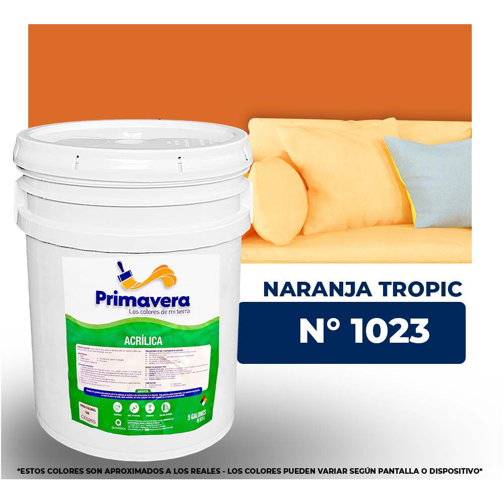 VINILICA  PRIMAVERA  NARANJA  TROPIC.  Nº 1023  CUB.