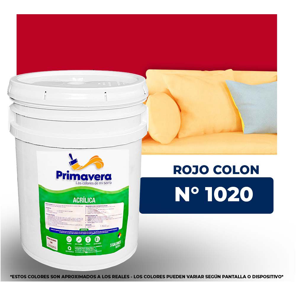 VINILICA  PRIMAVERA  ROJO COLON. Nº 1020  CUB.