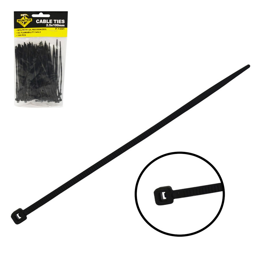 CINCHOS PLASTICOS 4 PULG NEGRO F-1391