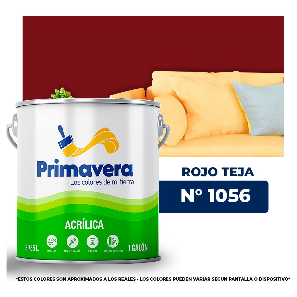 VINILICA  PRIMAVERA  ROJO  TEJA   Nº 1056  GALON