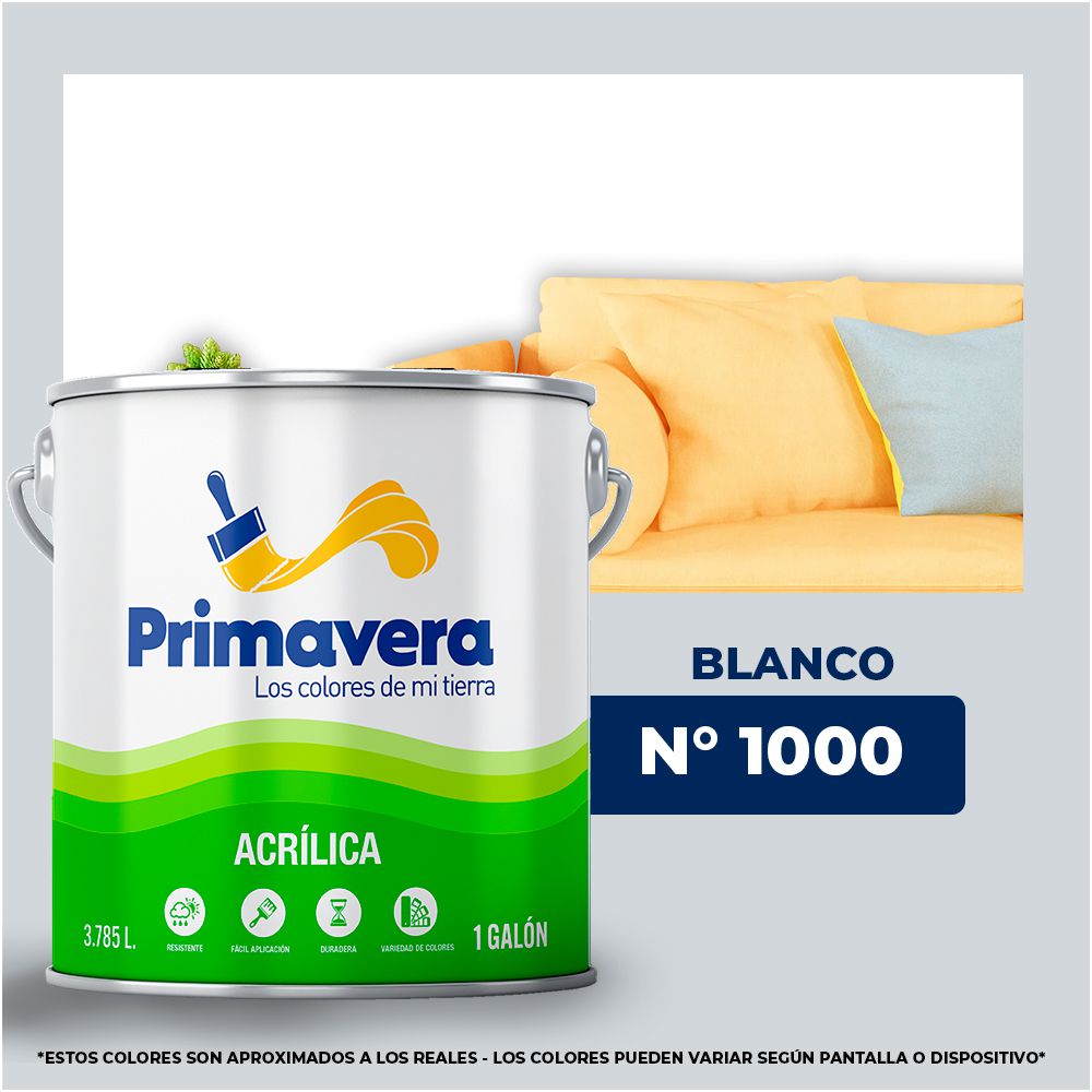 VINILICA  PRIMAVERA  BLANCO  Nº 1000  GALON