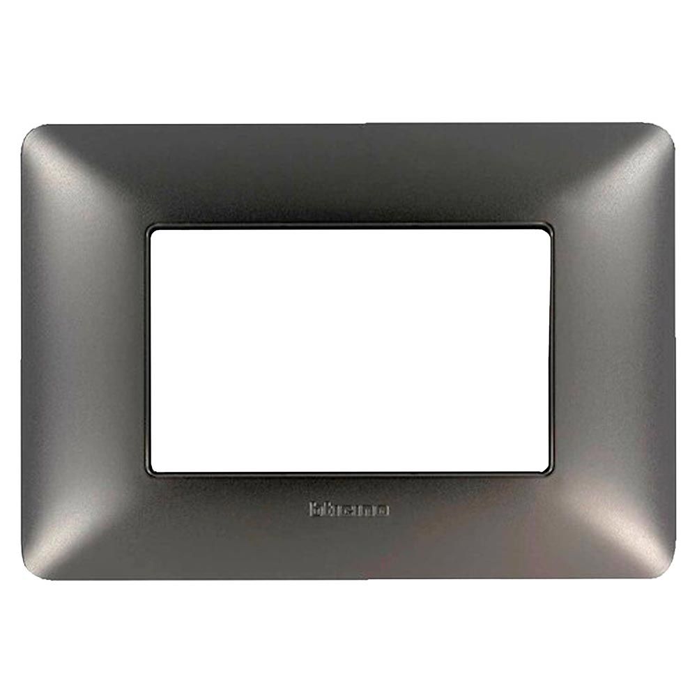 PLACA 3 MODULOS ACERO MATIX BTICINO AM4803MIR (DESC)