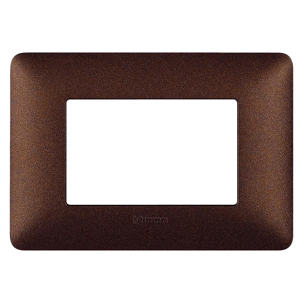 PLACA 3 MODULOS MARRON MATIX BTICINO AM4803TGG (DESC)
