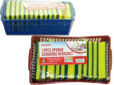 CESTA + 13 ESPONJAS LAVATRASTOS 12022 (NC)