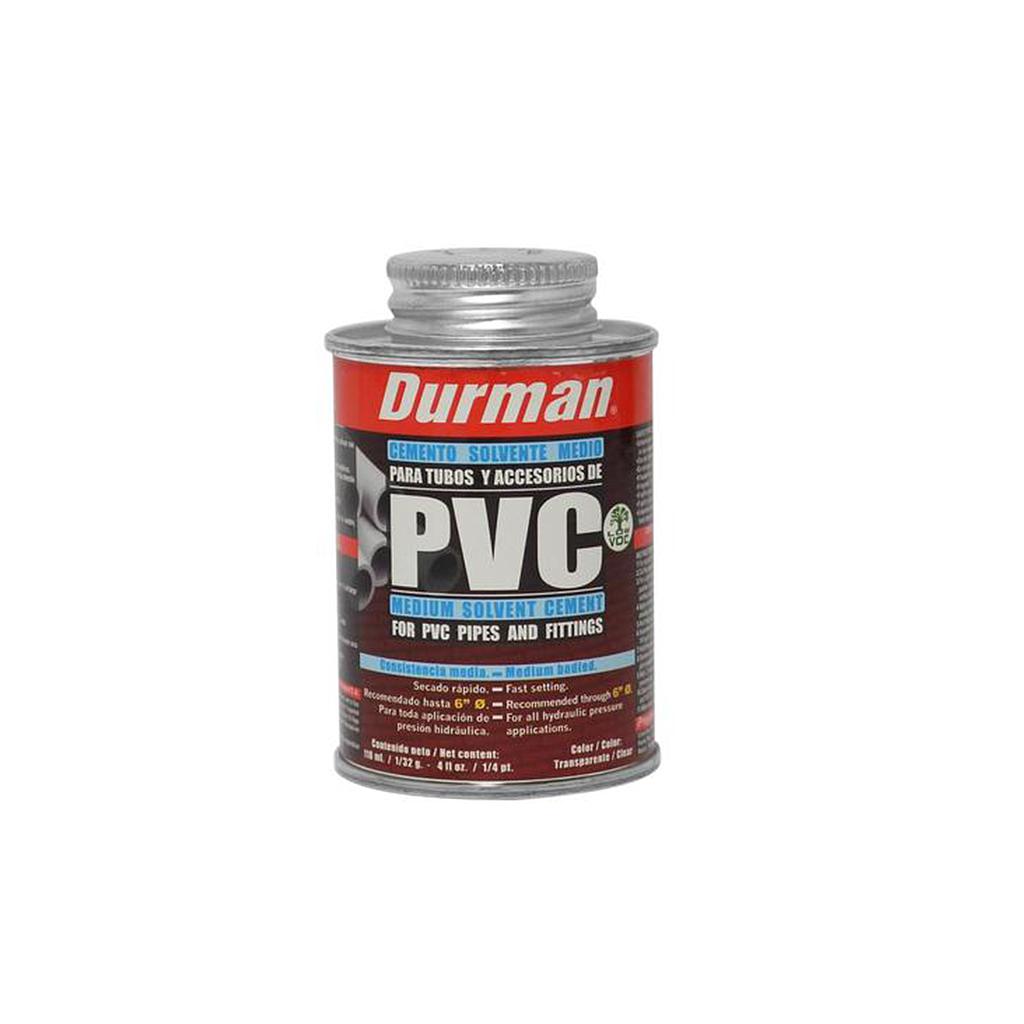 PEGAMENTO PVC TODA PRESION 1/4 - 32 OZ. DURMAN