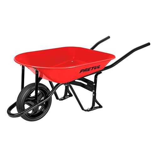 CARRETILLA RUEDA HULE 4.5 PIES CUBICOS PRETUL  25057