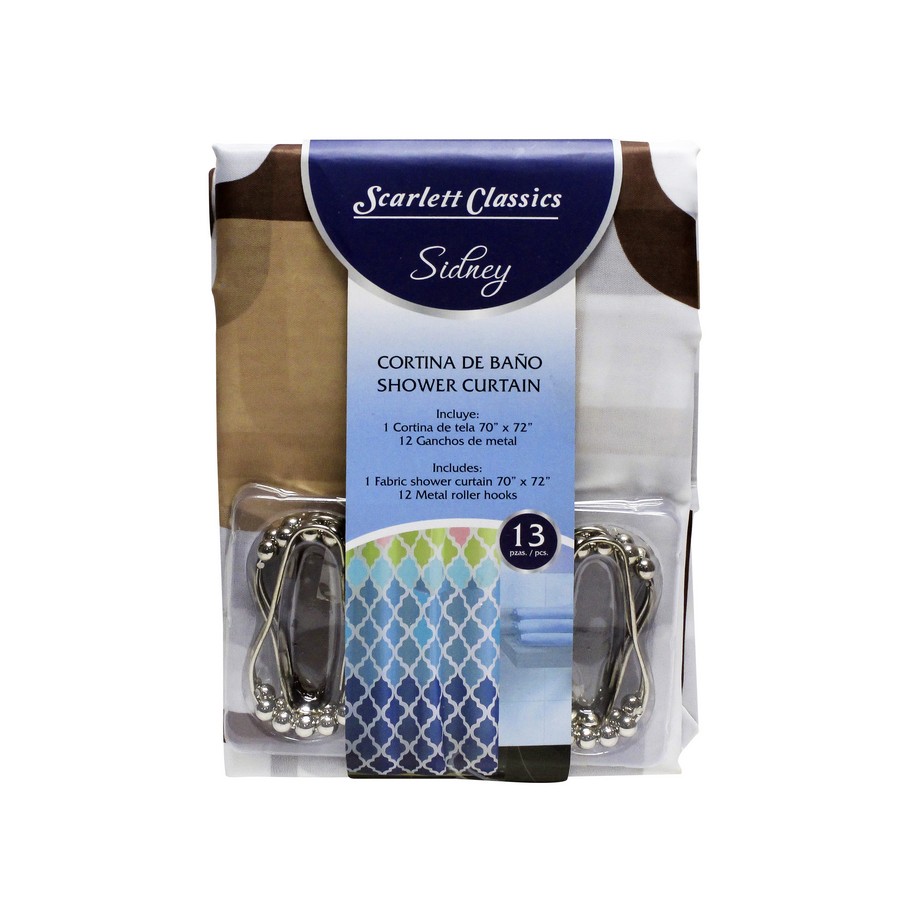 CORTINA P/BAÑO C/GANCHOS SYDNEY SCR-1783