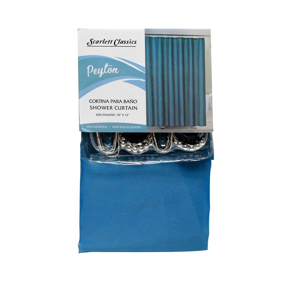CORTINA PARA BAÑO CON GANCHOS TURQUOISE PEY SCR-1787-TURQ