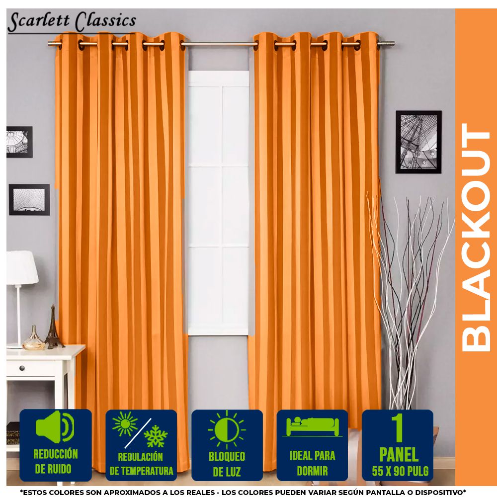 CORTINA P/ SALA 55X90PULG BLACKOUT MANGO CECILE SCR-1707-MANGO