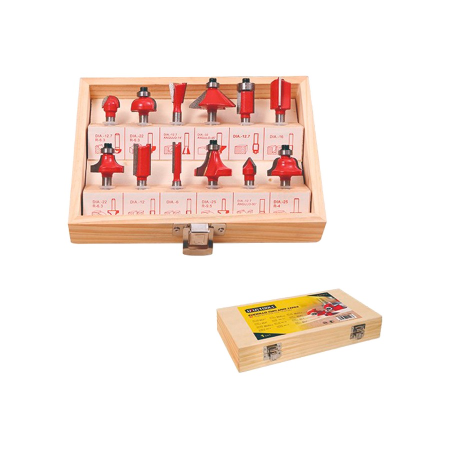CUCH. ROUTER 1/4 PULG (KIT 12PCS) CQT012