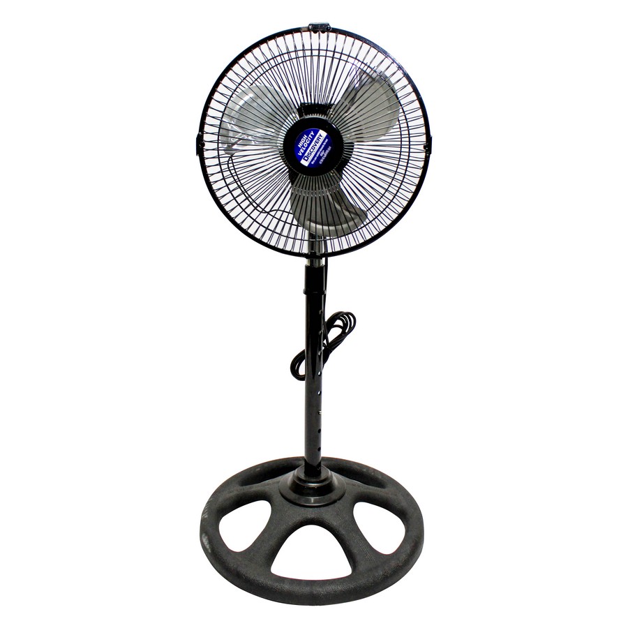 VENTILADOR PEDESTAL ACERO INOX. 10 PULG TY-1001-BK/MT-16-BK