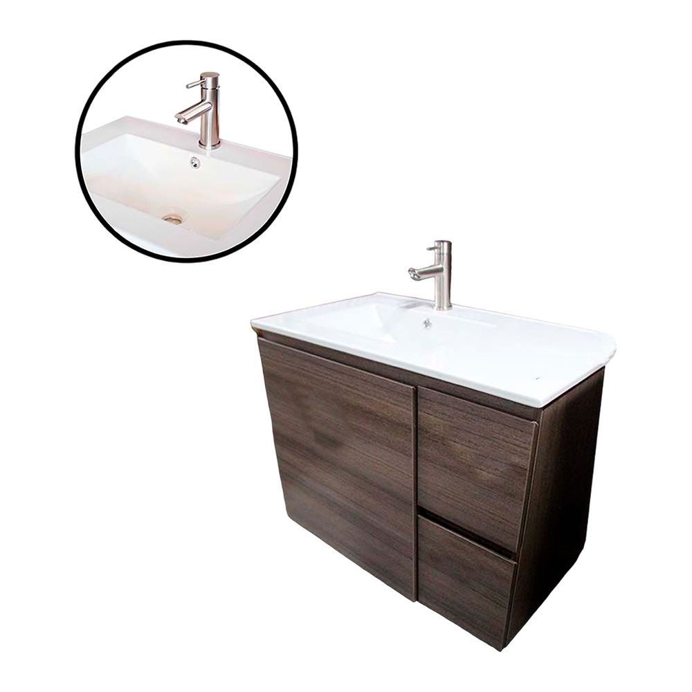 TOCADOR BAÑO YKL-AF-05 EMPOTRAR DARK GRAY LLAVE/TUBO ABASTO/SIFON/DESAGUE (31.5X18.5X24)