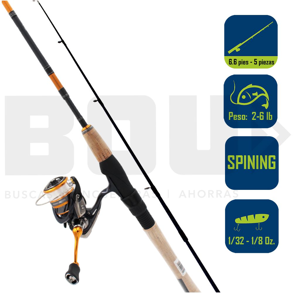 CAÑA PESCA C/CARRETE SPINNING DAIWA REVROS LT 20/6PIE 6PULG REVLT20-4BI/G665UL-6C