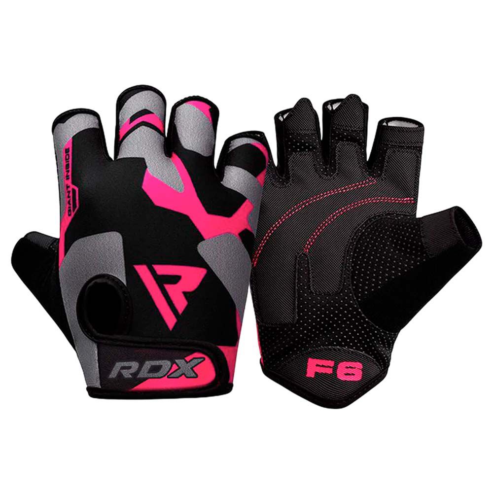 GUANTES P/PESAS RDX F6 NEGRO/ROSA-M WGS-F6P-M