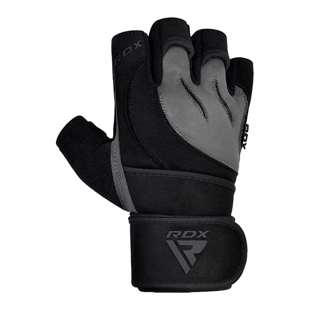 GUANTES P/PESAS RDX GRIS/NEGRO PLUS-L WGM-L4G-L+