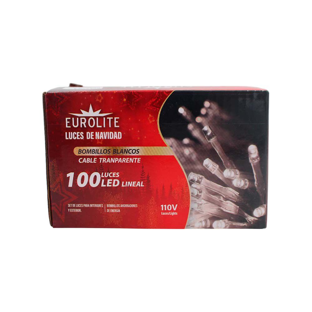 GUIA NAVIDEÑA 100 LED BLANCA CBL TRASNP LD-113TW