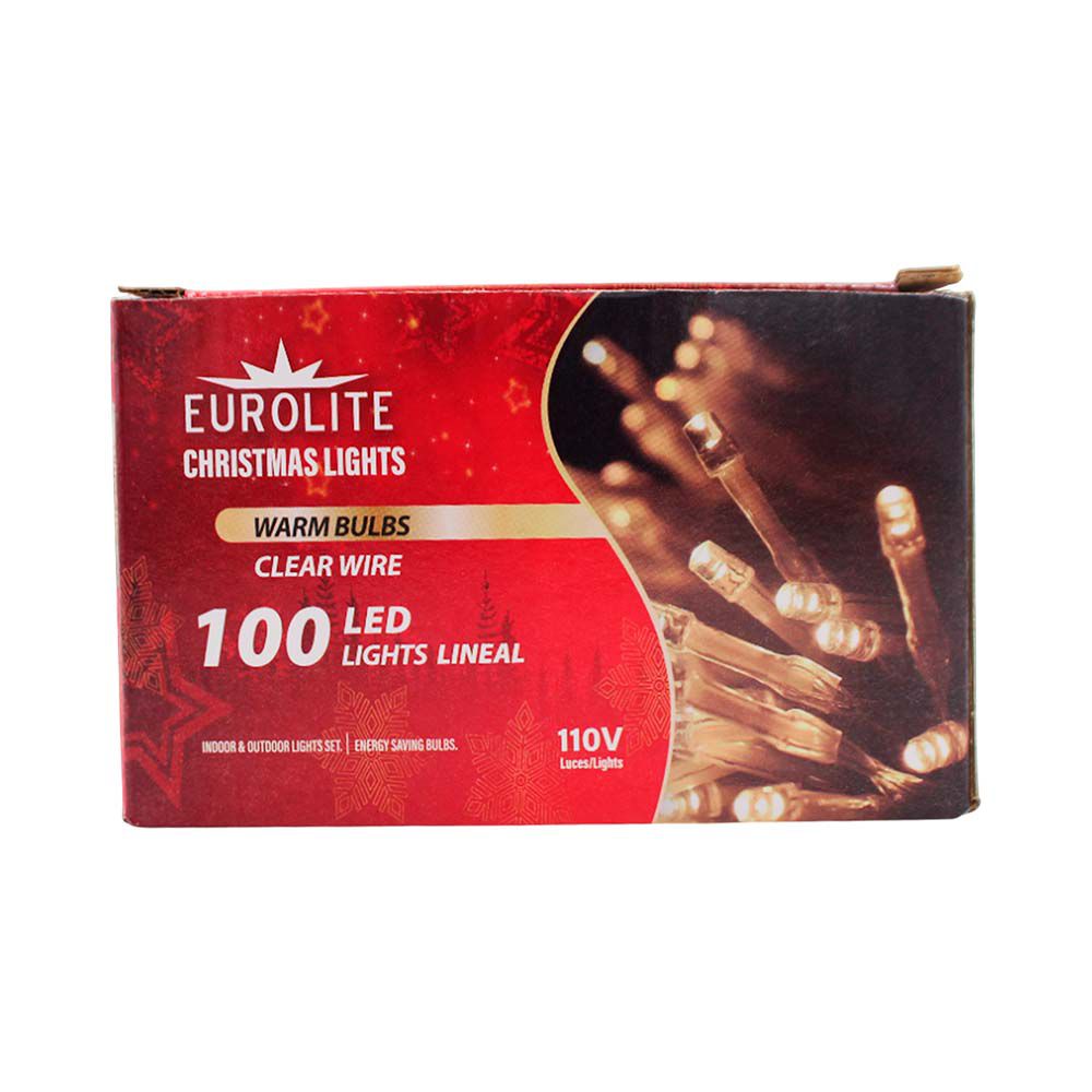 GUIA NAVIDEÑA 100 LED AMARILLA CBL TRASNP LD-114TA