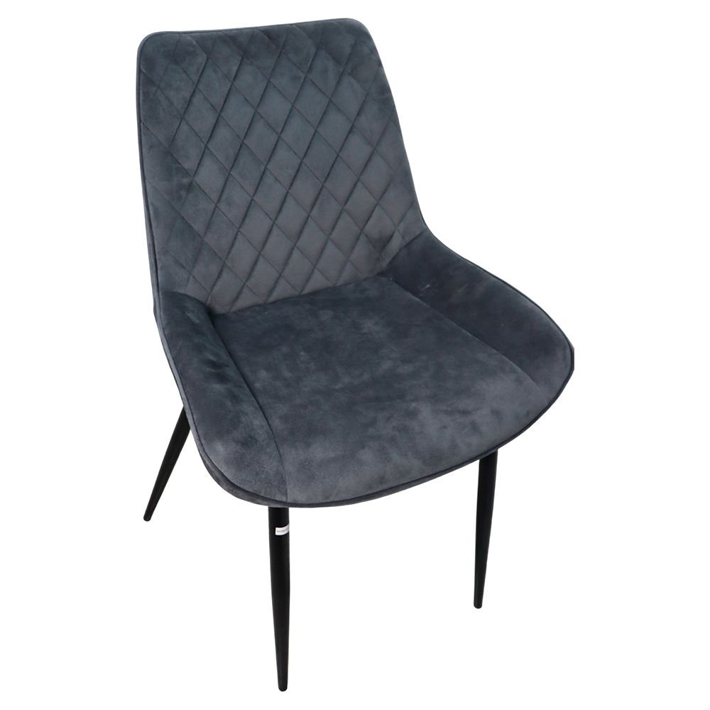 SILLA PARA SALA TERCIOPELO GRIS OSCURO CON RESPALDO CH-851-DRKGRY