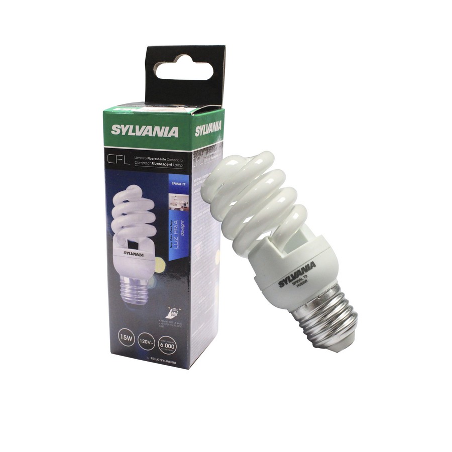 FOCO AHORRADOR 15W 120V E27 65K SYLVANIA (DESC)