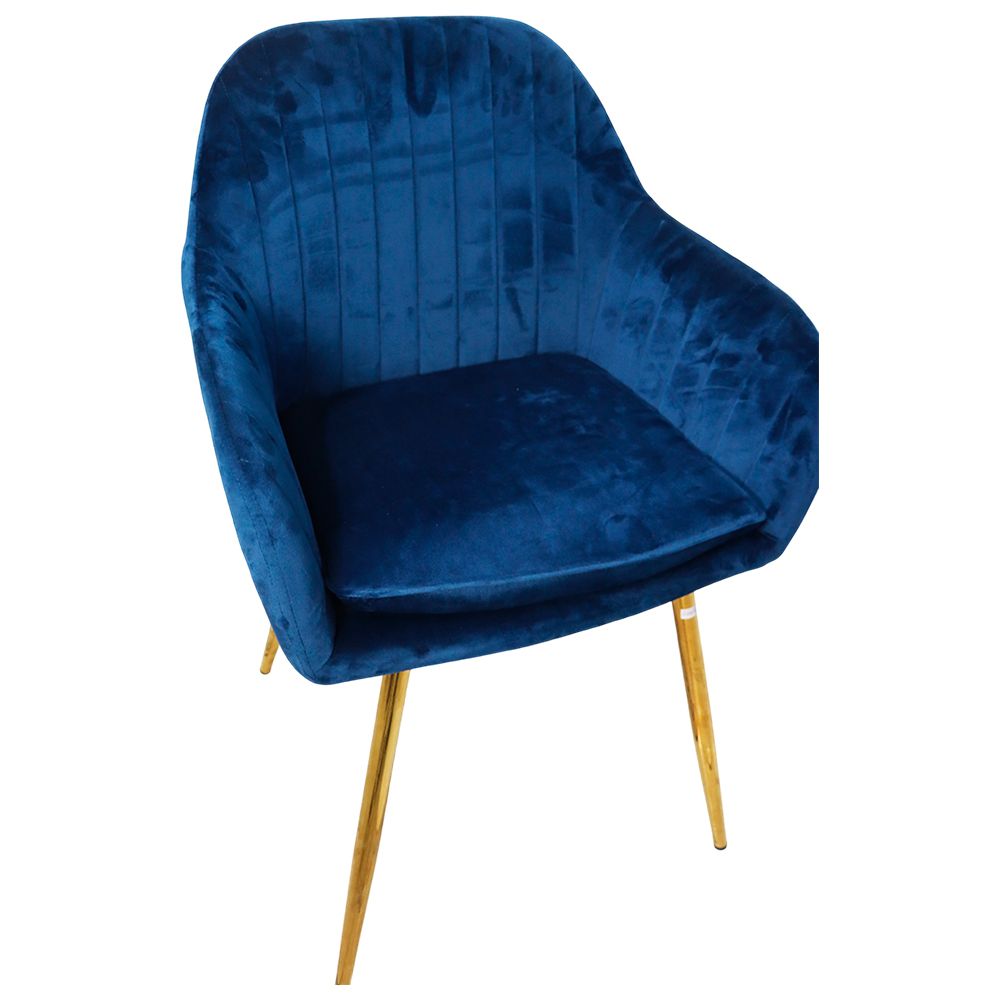 SILLA PARA SALA TERCIOPELO AZUL CON RESPALDO Y REPOSABRAZOS CH-893-BLUE