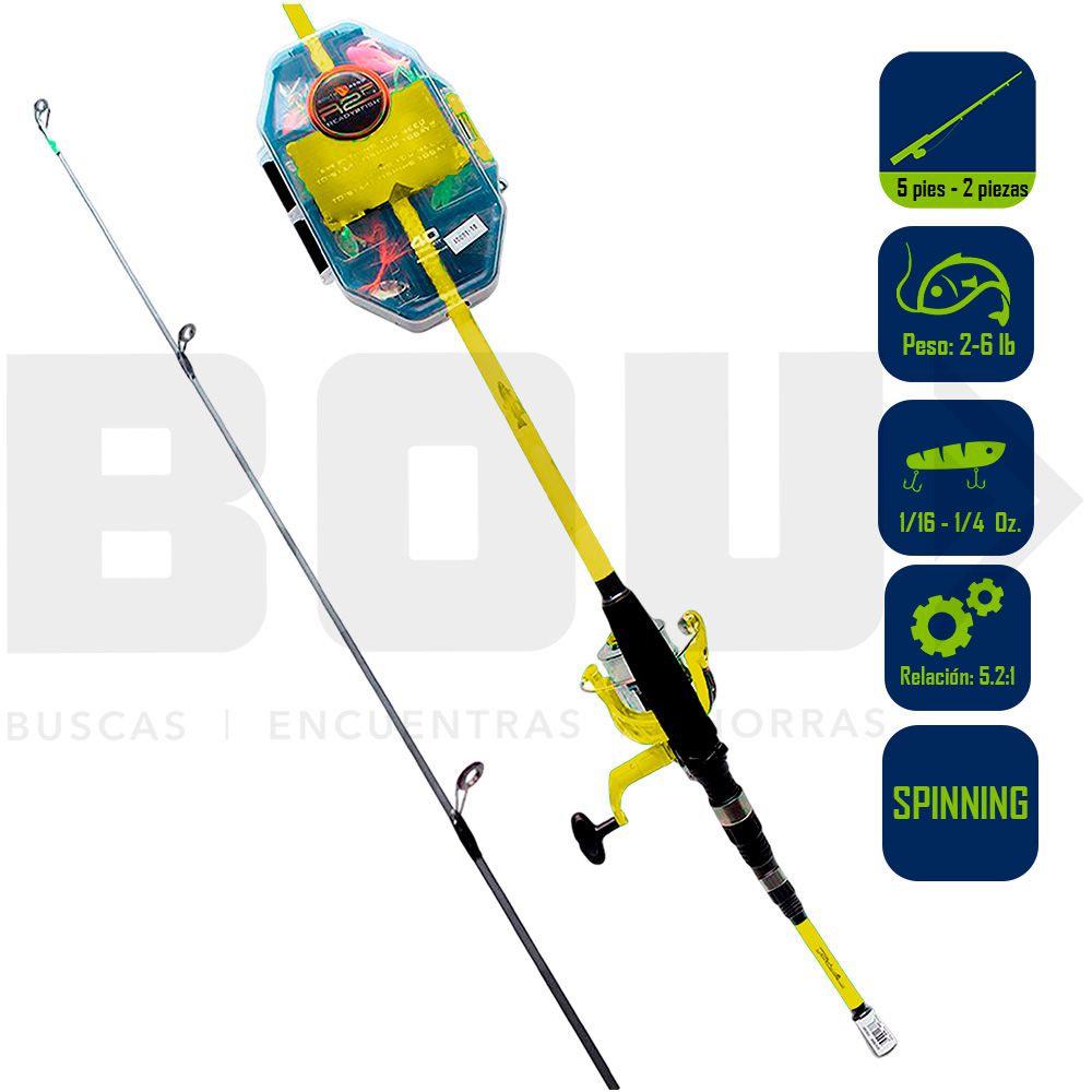 CAÑA PESCA  CON CARRETE  SPINNING 5 PIES R2FISH TROUT R2F4-TR/ULS
