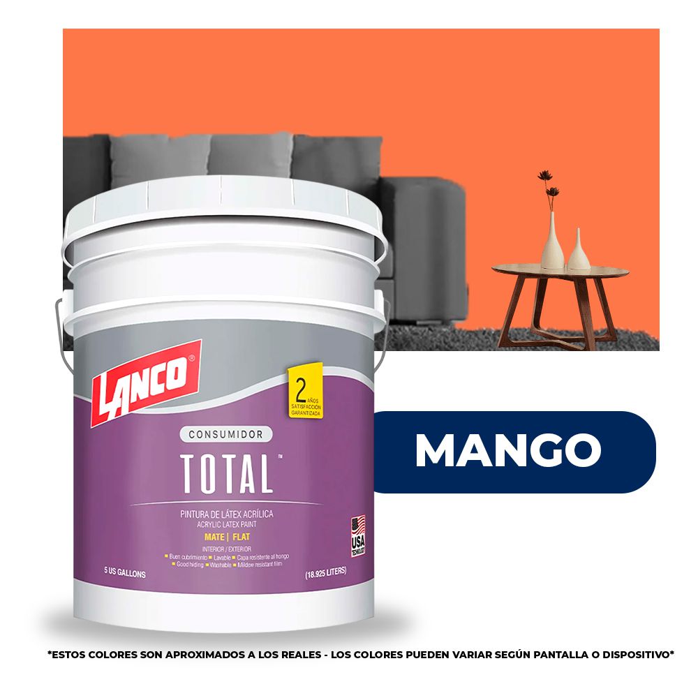 PINTURA TOTAL ACRILICA LATEX MANGO CUBETA TL3469