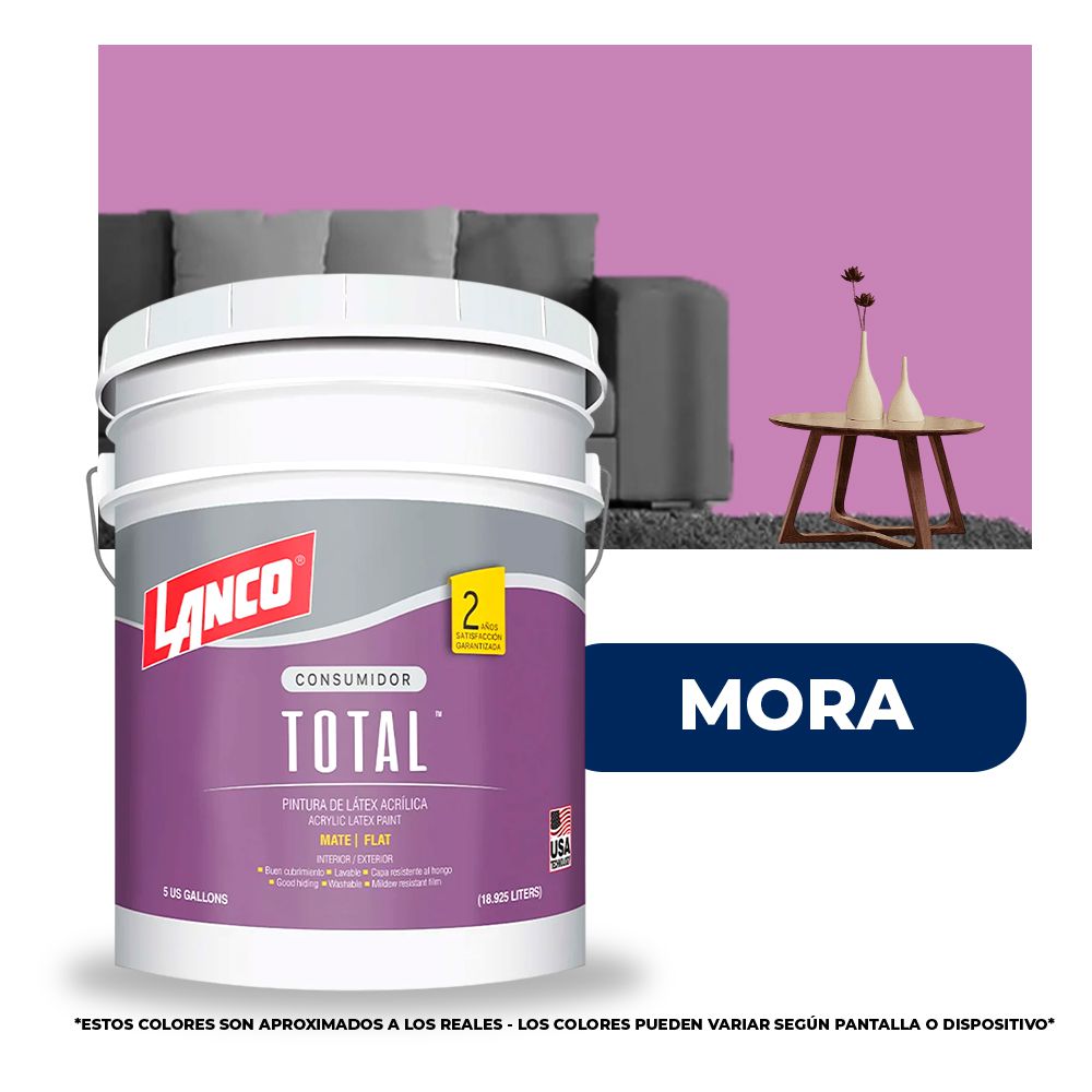 PINTURA TOTAL ACRILICA LATEX MORA CUBETA TL3459