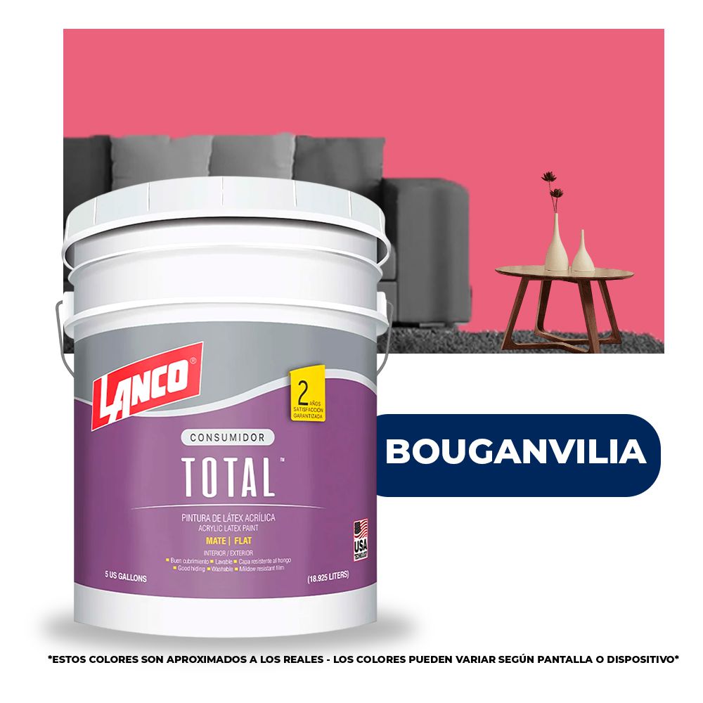 PINTURA TOTAL ACRILICA LATEX BOUGANVILIA CUBETA TL3459