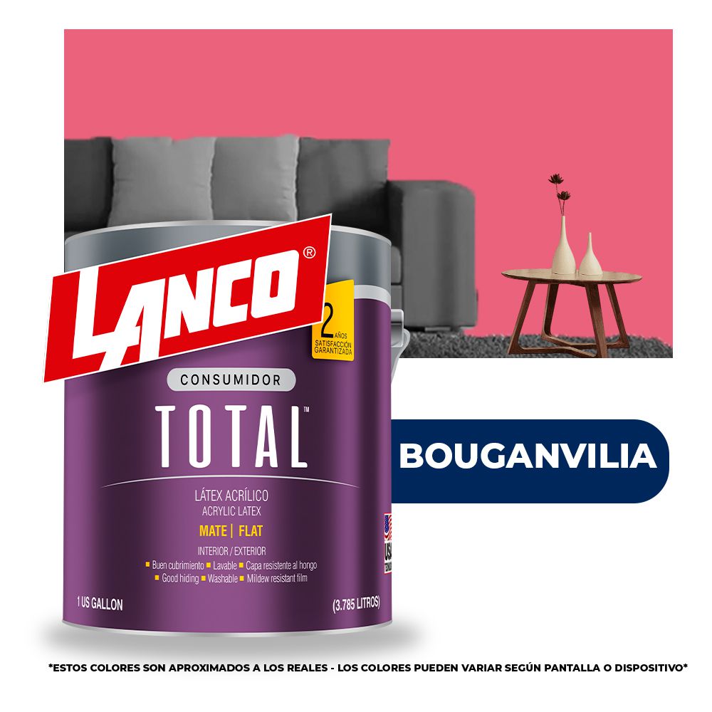 PINTURA TOTAL ACRILICA LATEX BOUGANVILIA GLN TL3459