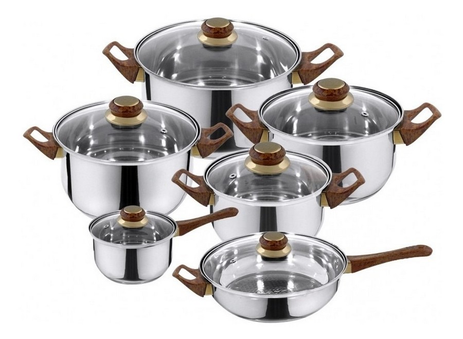 BATERIA COCINA 12 PCS HAPPY BARON 12CW-HB-BRW