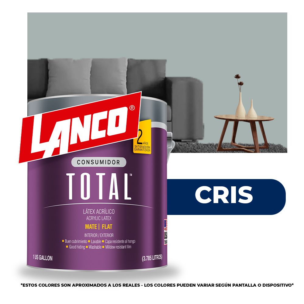 PINTURA TOTAL ACRILICA LATEX CRIS GLN TL3468