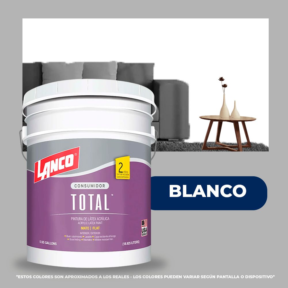 PINTURA TOTAL ACRILICA LATEX BLANCO CUBETA TL1435