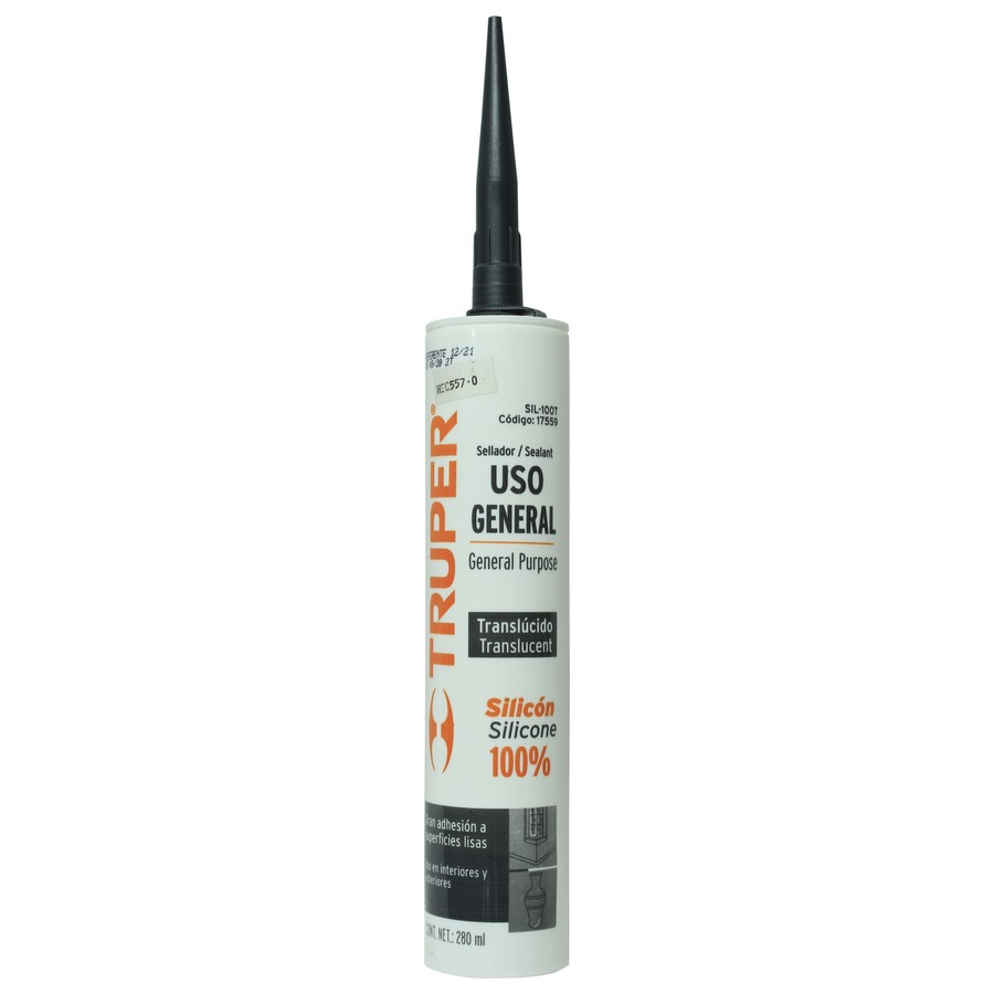 SILICON USO GENERAL TUBO 280 ML. (TRANSP.) TRUPER 17559
