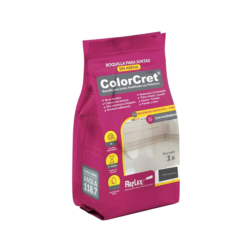 PORCELANA GRIS OSCURO SIN ARENA LIBRA COLORCRET REFLEX