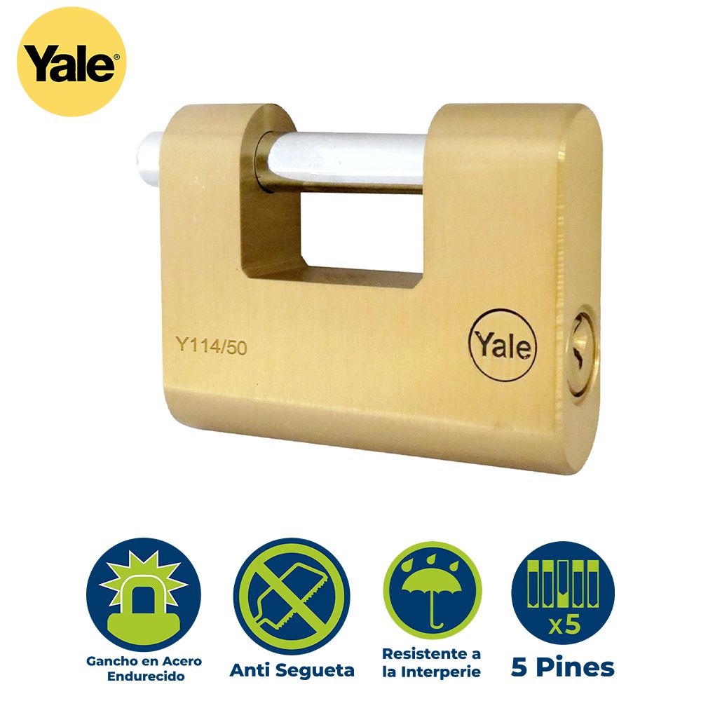 CANDADO RECTANGULAR 50MM YALE 114-50