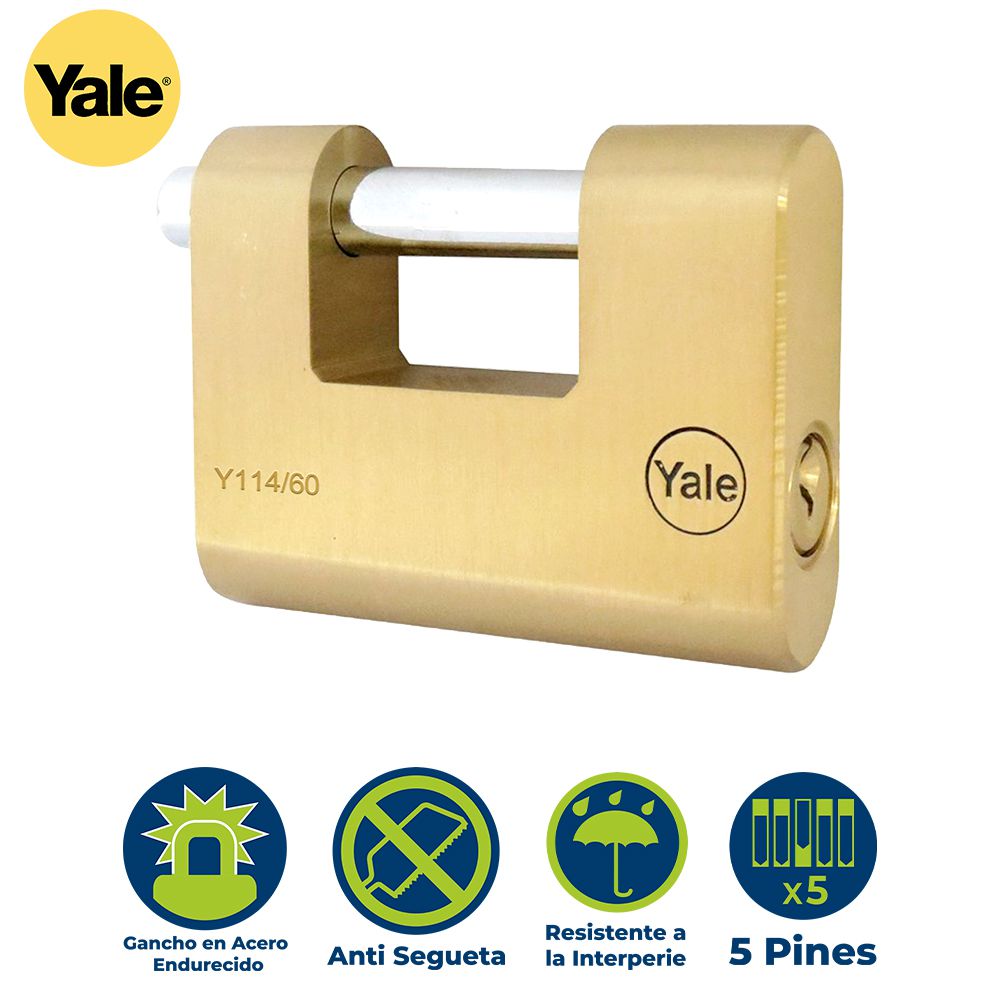 CANDADO RECTANGULAR 60MM YALE 114-60