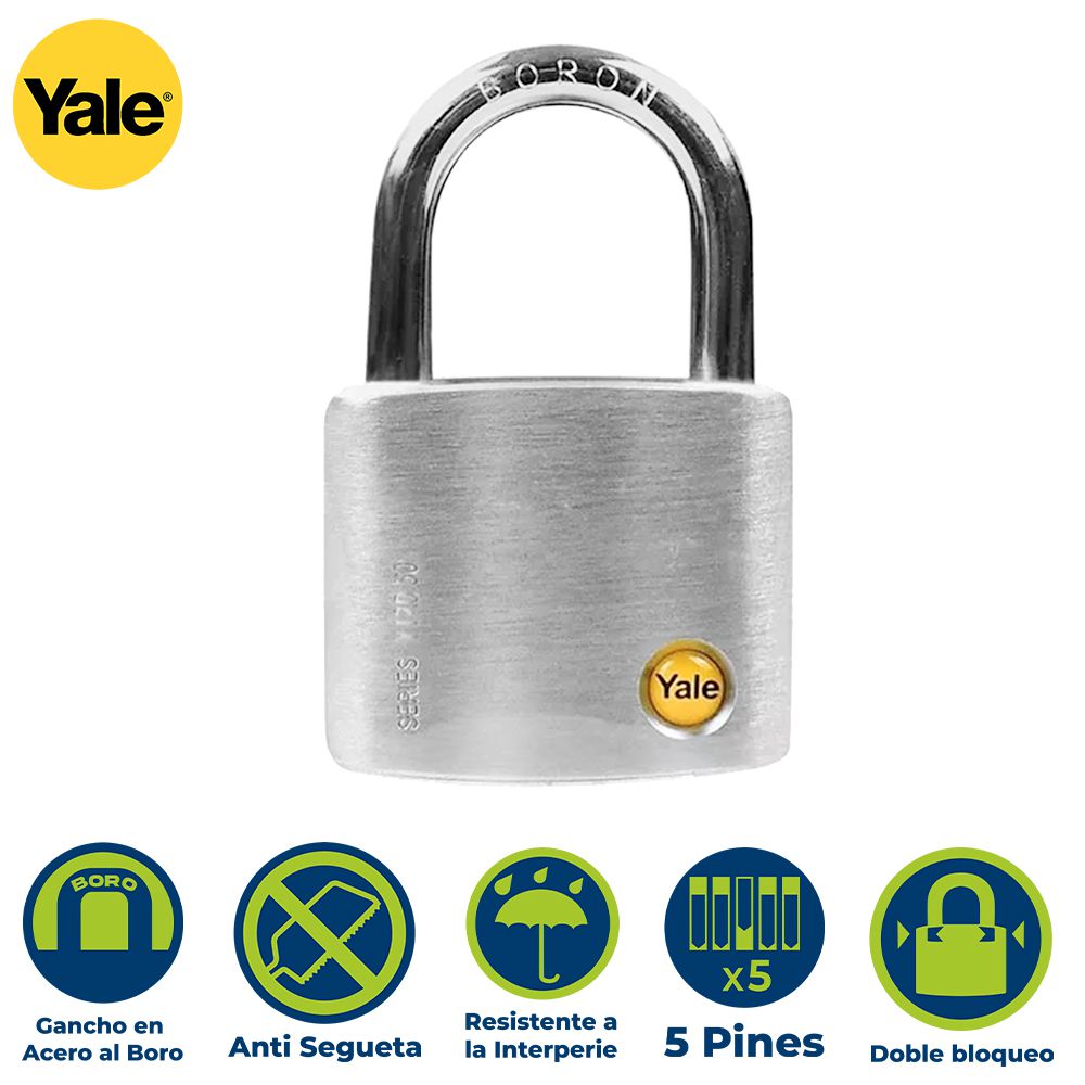 CANDADO ACERO PARA EXTERIOR 70MM YALE 120-70