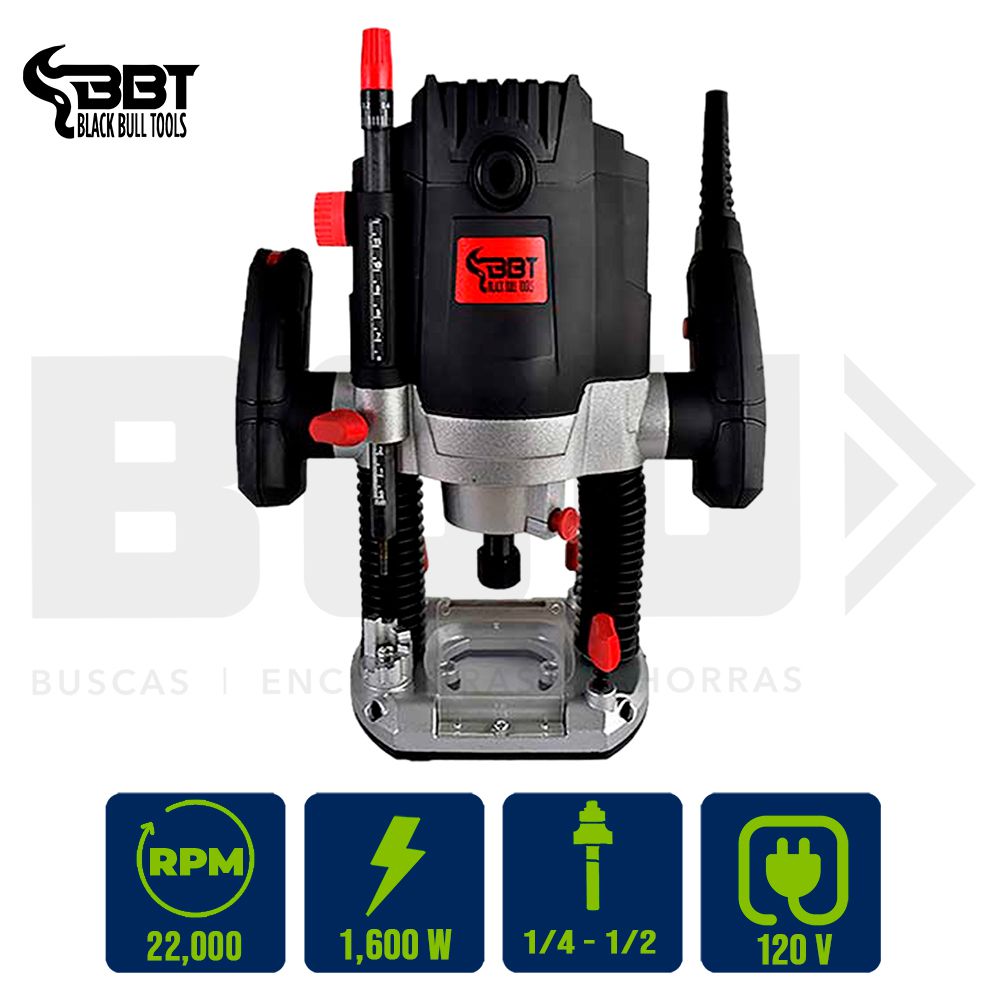 ROUTER ELECT. 1/4-1/2 PLG. 1600W 6000AMPS 110V 22000RPM BBT KZ7