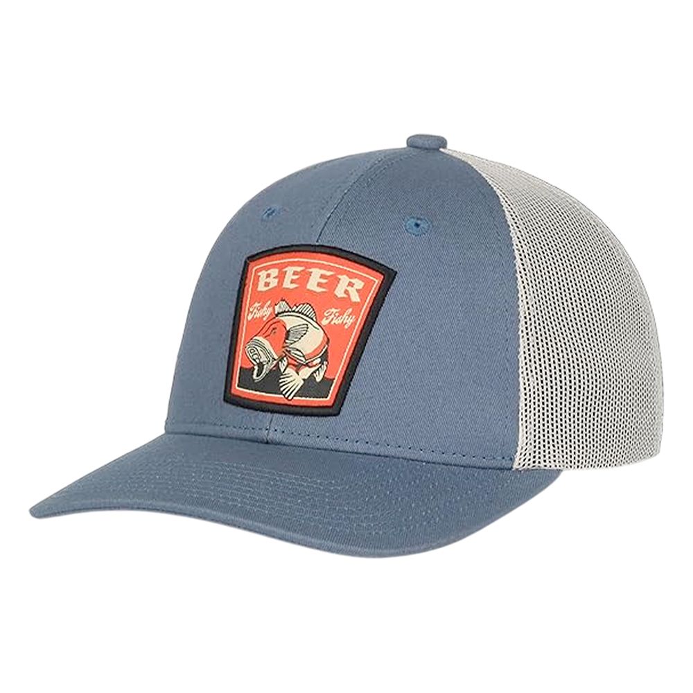 GORRA OUTDOOR BEER FISH PATCH MESHBACK SEABLUE/PUTTY BEER-030