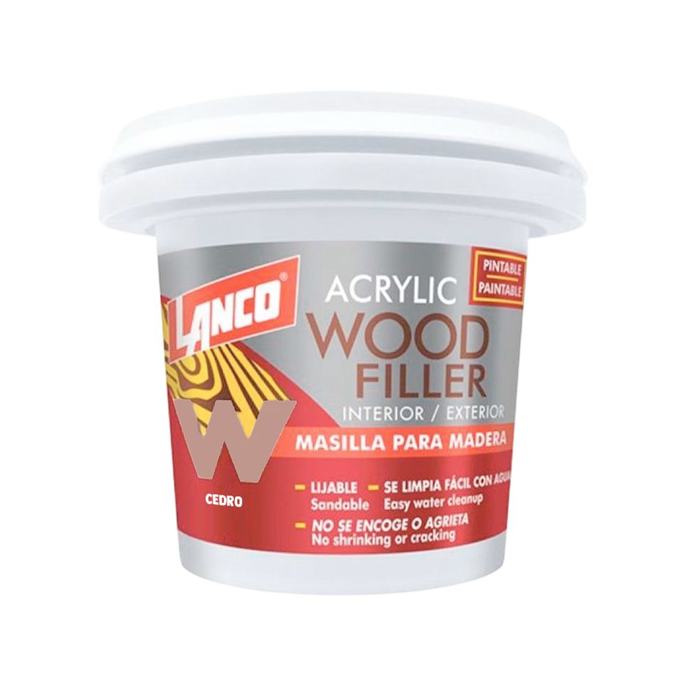 MASILLA ACRILICA PARA MADERA COLOR CEDRO 8OZ. LANCO WF830-7