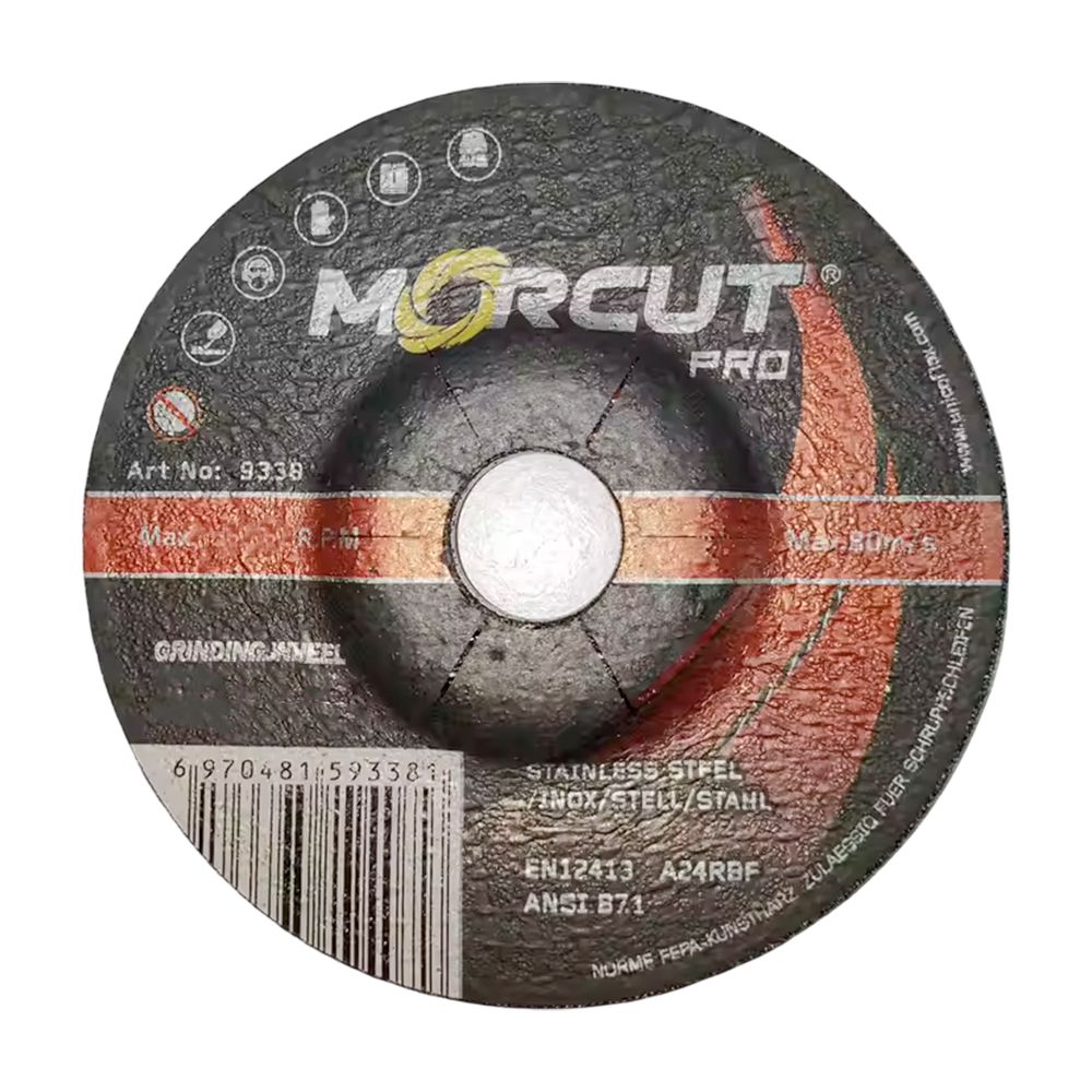 DISCO PARA METAL MORCUT DESBASTE CONICO T27 6.4MM X 9 X 7/8 A24RBF